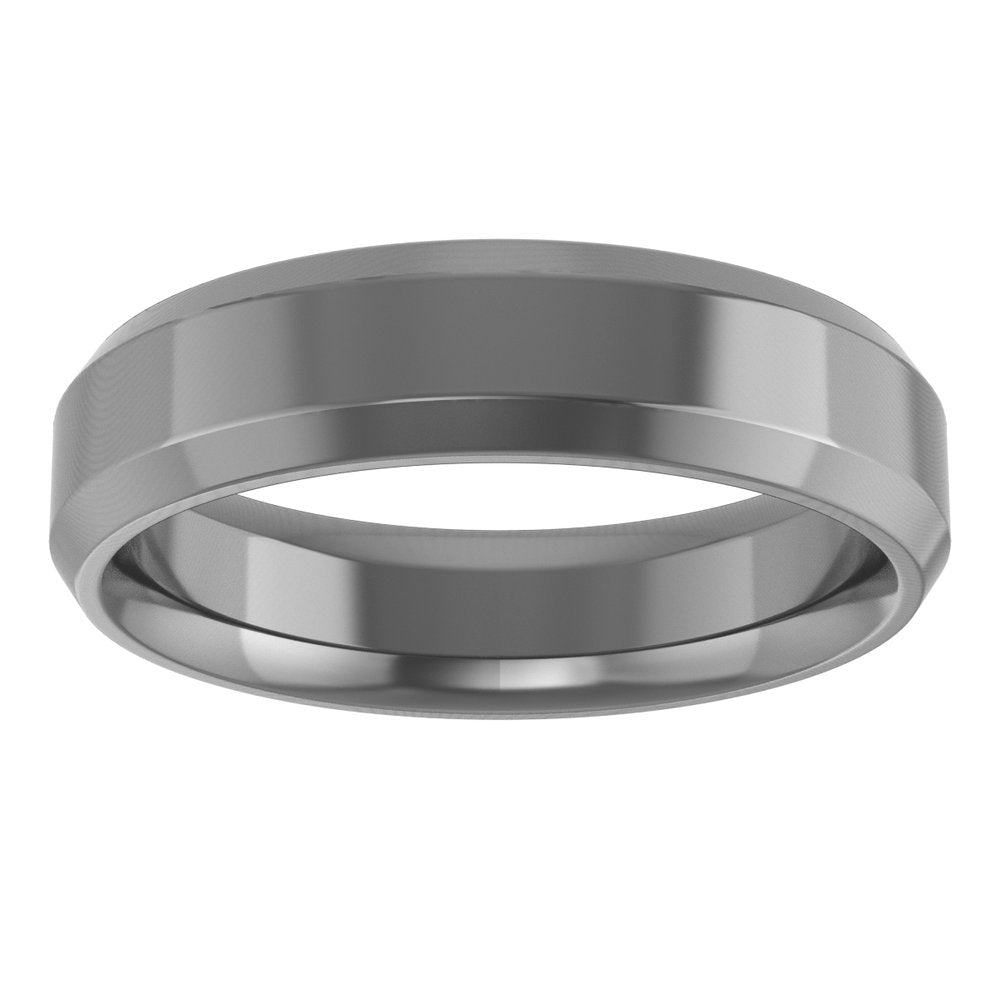 Cobalt 5 mm Beveled-Edge Comfort-Fit Flat Band Size 10