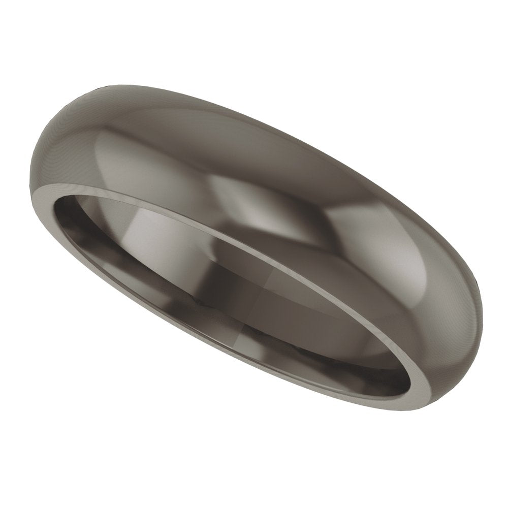 Titanium 5 mm Comfort-Fit Half Round Band Size 10