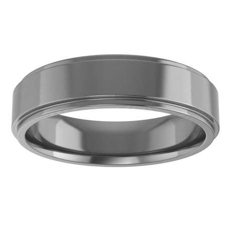Cobalt 5 mm Stepped-Edge Comfort-Fit Flat Band Size 8