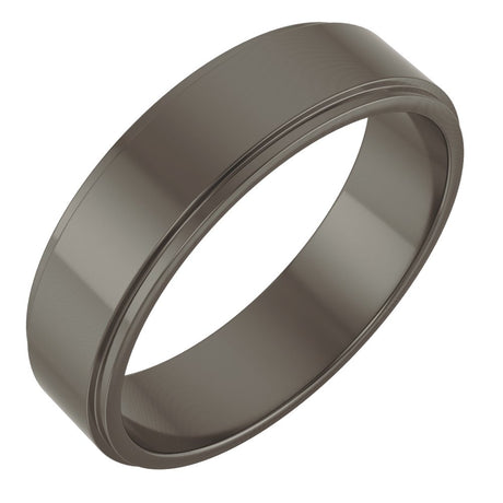 Titanium 5 mm Stepped-Edge Flat Band Size 11