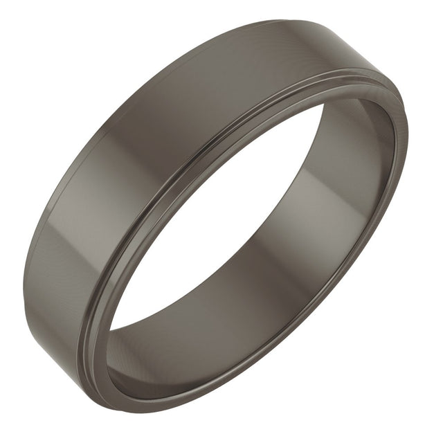Titanium 5 mm Stepped-Edge Flat Band Size 11