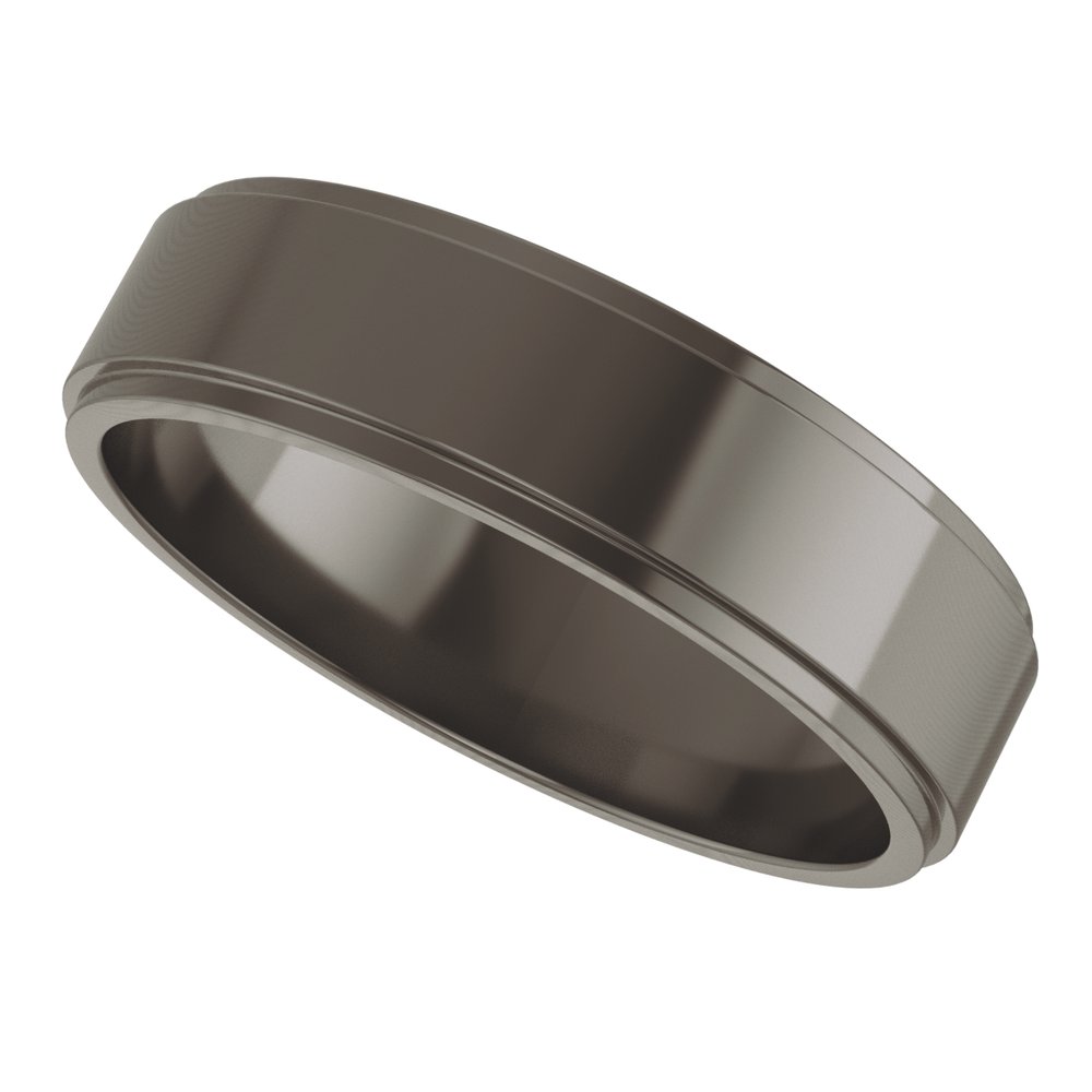 Titanium 5 mm Stepped-Edge Flat Band Size 11