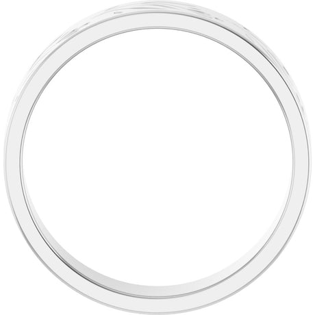 10K White Gold 5 mm Nature-Inspired Flat Band Size 7