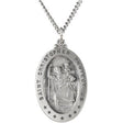 Sterling Silver 29x20 mm Oval St. Christopher 24" Necklace