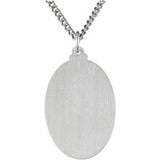 Sterling Silver 29x20 mm Oval St. Christopher 24" Necklace
