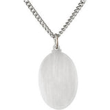 Sterling Silver 24x16 mm Oval St. Christopher 24" Necklace