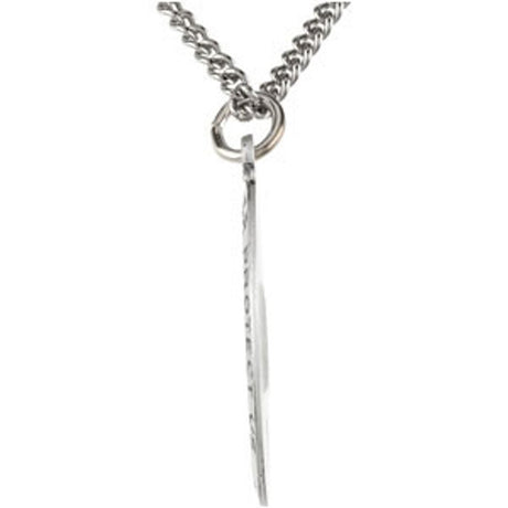Sterling Silver 24x16 mm Oval St. Christopher 24" Necklace