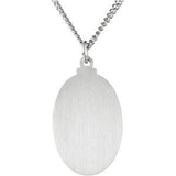 Sterling Silver 21.5x14.5 mm Oval St. Christopher 18" Necklace 