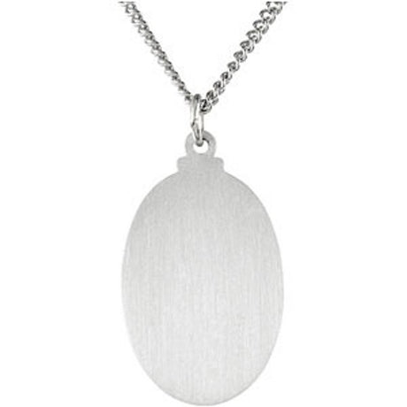 Sterling Silver 21.5x14.5 mm Oval St. Christopher 18" Necklace 