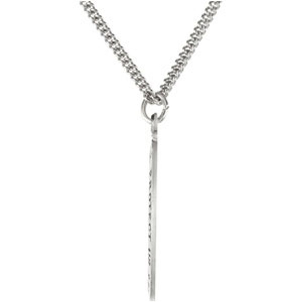 Sterling Silver 21.5x14.5 mm Oval St. Christopher 18" Necklace 
