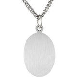 Sterling Silver 15x11 mm Oval St. Christopher 18" Necklace