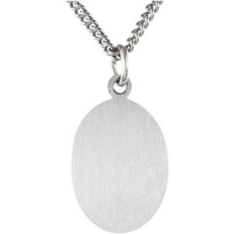 Sterling Silver 15x11 mm Oval St. Christopher 18" Necklace