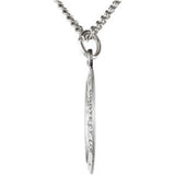 Sterling Silver 15x11 mm Oval St. Christopher 18" Necklace