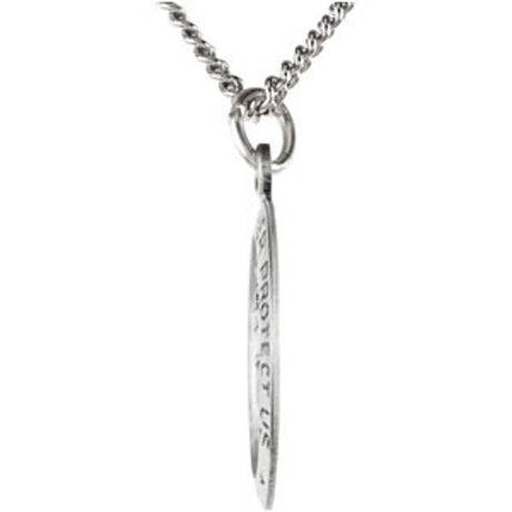 Sterling Silver 12x9 mm Oval St. Christopher 18" Necklace