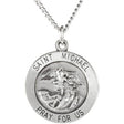 Sterling Silver 18 mm St. Michael Medal 18" Necklace