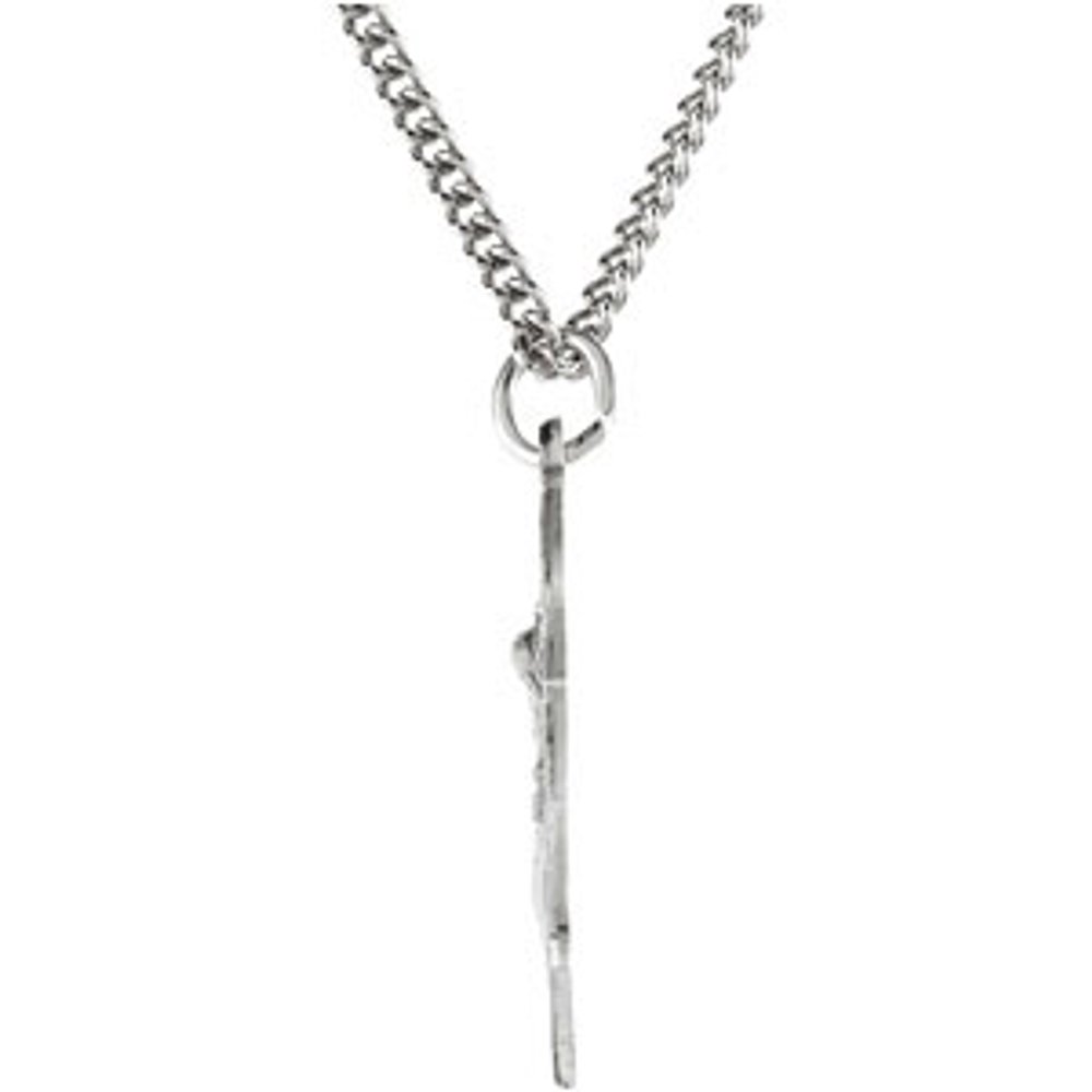 Sterling Silver 24.6x21 mm St. Michael Medal 24" Necklace 