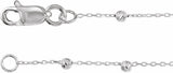 14K White Gold .65 mm Beaded Cable 7" Chain