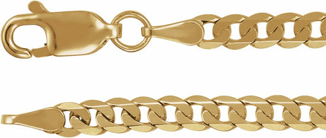 14K Yellow Gold 3 mm Curb 7" Chain
