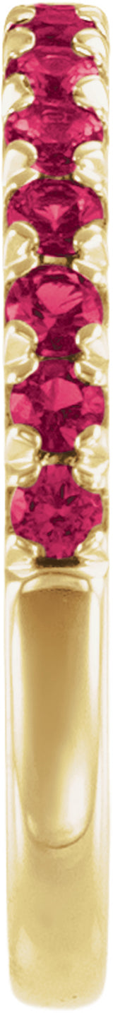 14K Yellow Gold Lab-Grown Ruby Stackable Ring