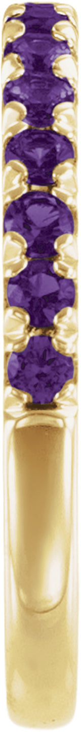 14K Yellow Gold Natural Amethyst Stackable Ring