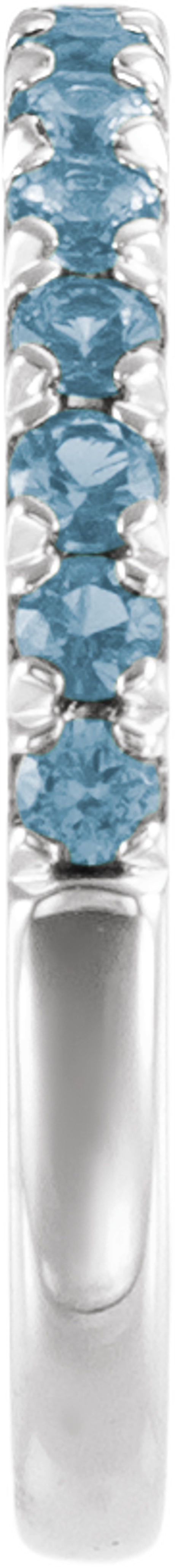 Sterling Silver Natural Aquamarine Stackable Ring