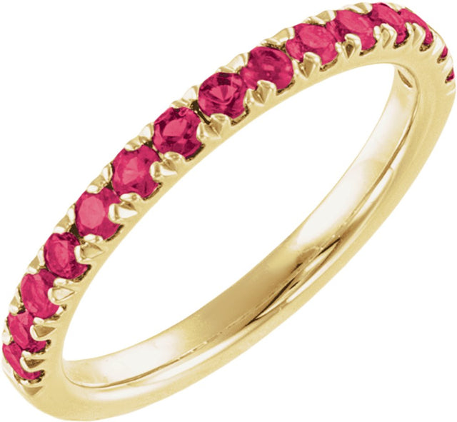 14K Yellow Gold Natural Ruby Stackable Ring
