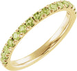 14K Yellow Gold Natural Peridot Stackable Ring