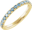 14K Yellow Gold Natural Aquamarine Stackable Ring