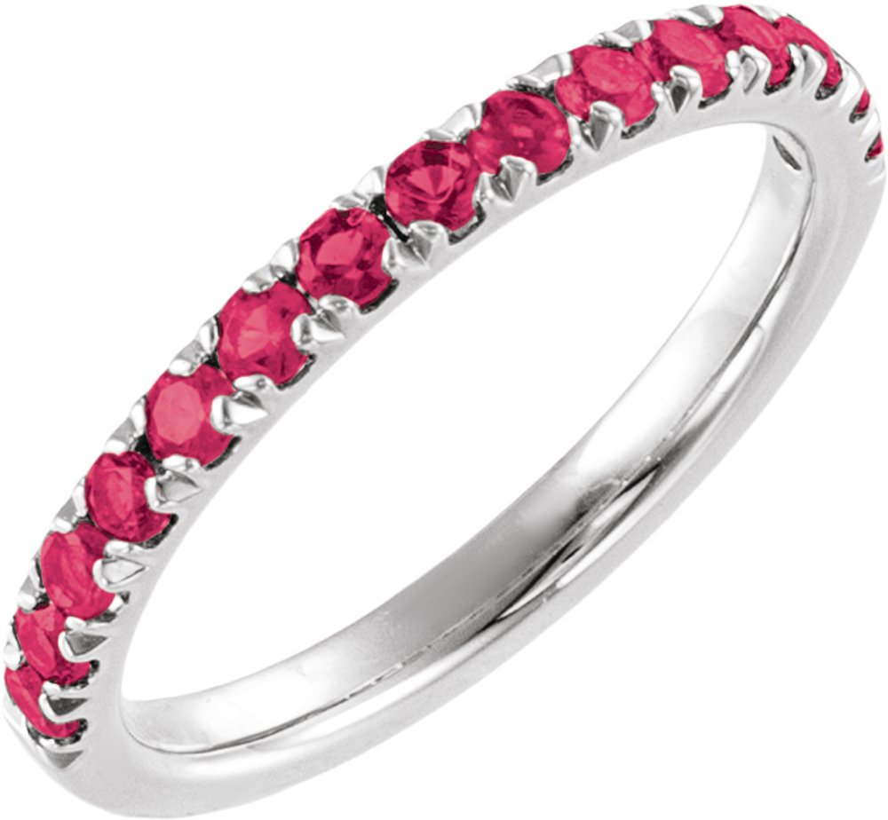 Sterling Silver Lab-Grown Ruby Stackable Ring