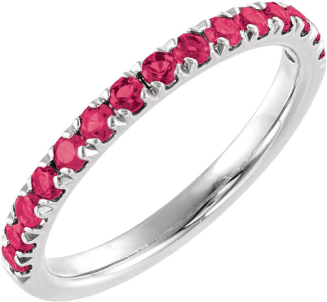 Sterling Silver Lab-Grown Ruby Stackable Ring