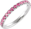 Sterling Silver Natural Pink Tourmaline Stackable Ring