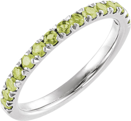 Sterling Silver Natural Peridot Stackable Ring