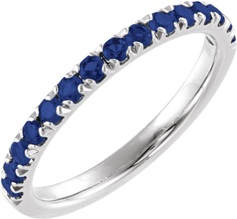 Sterling Silver Lab-Grown Blue Sapphire Stackable Ring
