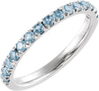 Sterling Silver Natural Aquamarine Stackable Ring