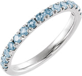 Sterling Silver Natural Aquamarine Stackable Ring
