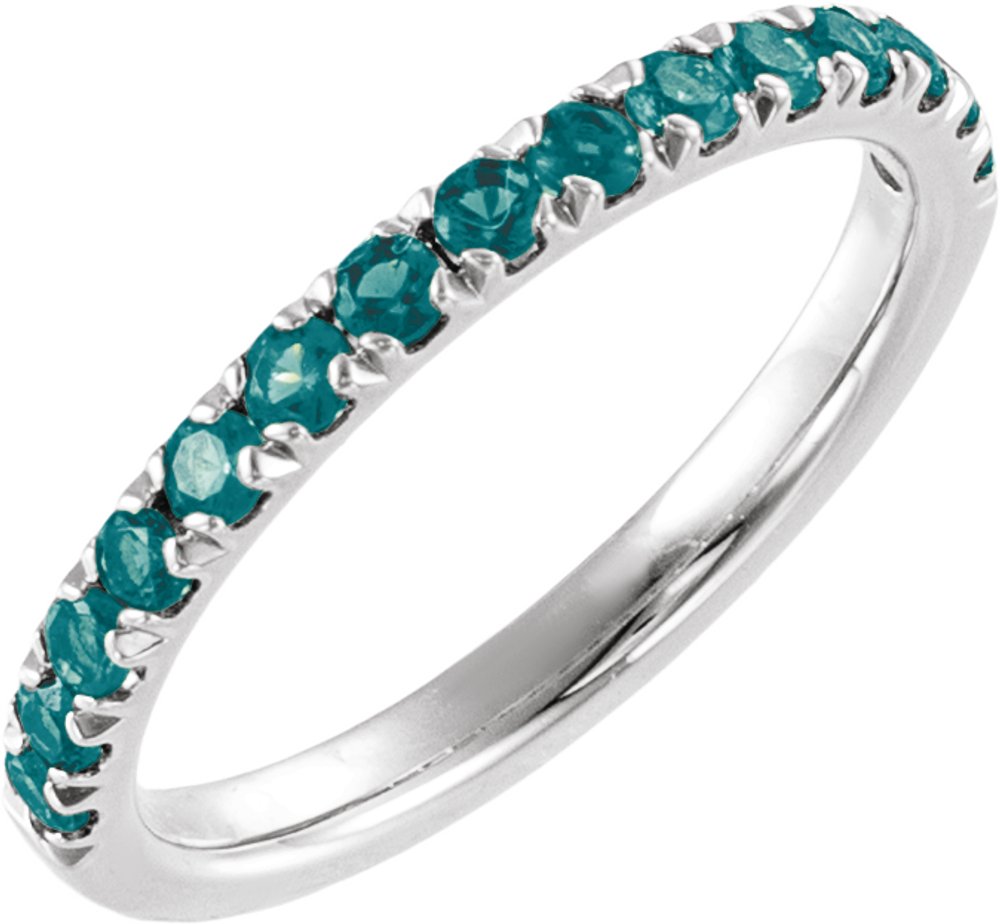 14K White Gold Natural Alexandrite Stackable Ring