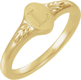 10K Yellow Gold Engravable Wheat Pattern Signet Ring