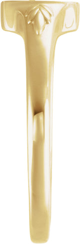 10K Yellow Gold Engravable Wheat Pattern Signet Ring