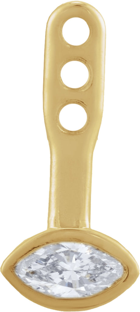 14K Yellow Gold 1/6 CTW Natural Diamond Front-Back Solitaire Earring Jackets