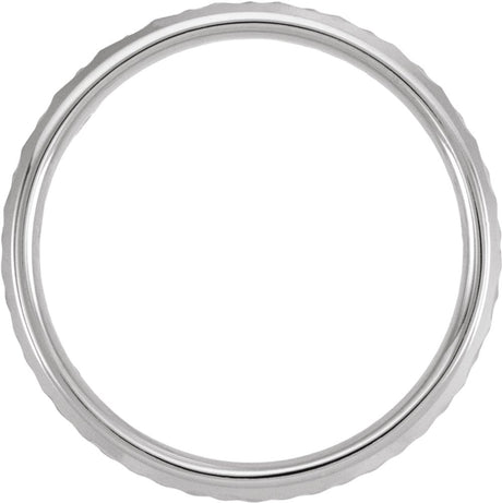 14K White Gold 6 mm Patterned Band Size 10