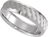 14K White Gold 6 mm Patterned Band Size 10