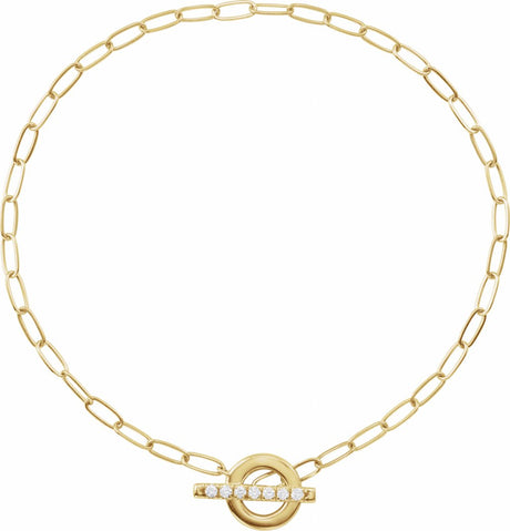 14K Yellow Gold 1/10 CTW Natural Diamond Toggle 7" Bracelet