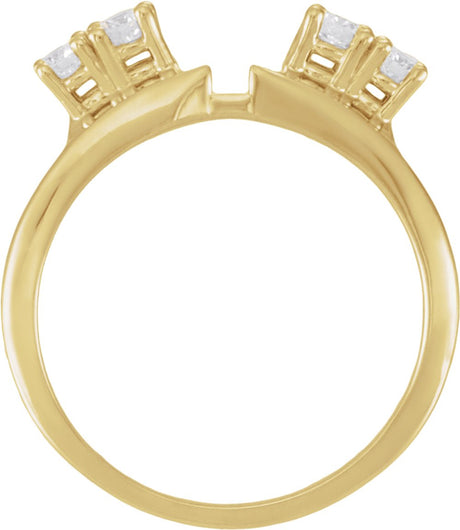 14K Yellow Gold 1/4 CTW Lab-Grown Diamond Wrap-Style Ring Enhancer
