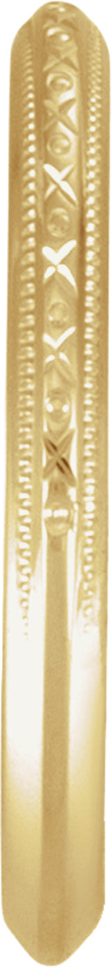14K Yellow Gold 2 mm Milgrain Geometric Band Size 5