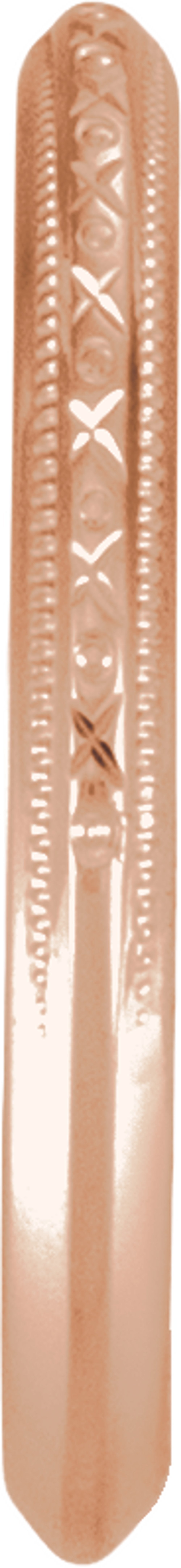 14K Rose Gold 2 mm Milgrain Geometric Band Size 7