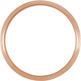 14K Rose Gold 2 mm Milgrain Geometric Band Size 7