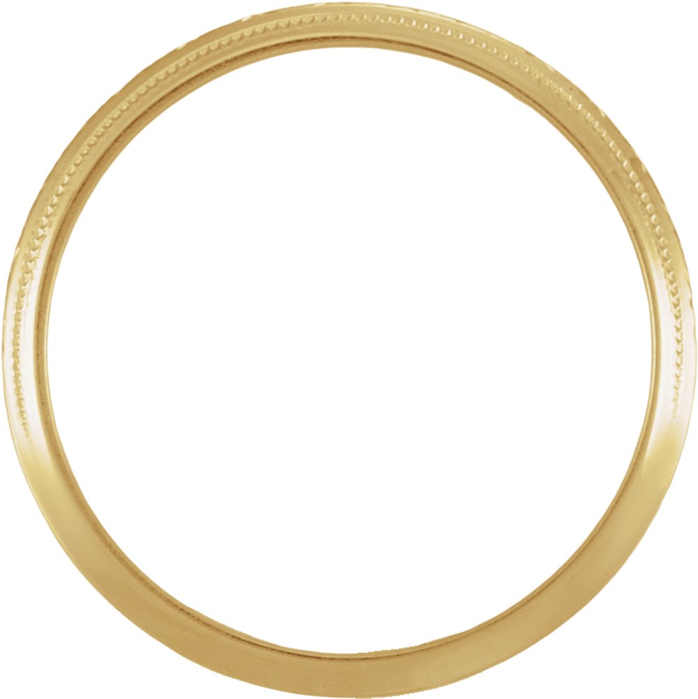 14K Yellow Gold 2 mm Milgrain Geometric Band Size 5