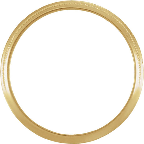 14K Yellow Gold 2 mm Milgrain Geometric Band Size 5