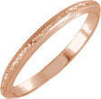 14K Rose Gold 2 mm Milgrain Geometric Band Size 7