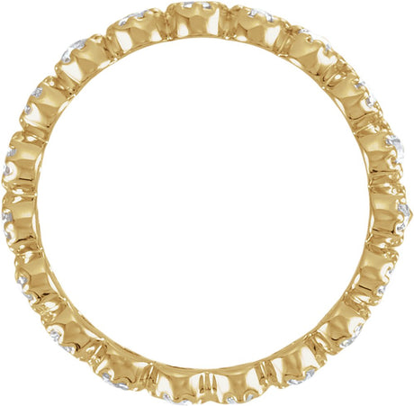 14K Yellow Gold 1/2 CTW Natural Diamond Rose-Cut Eternity Band Size 7